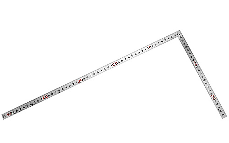 曲尺平ぴた  シルバー  ５０㎝／１尺６寸  併用目盛