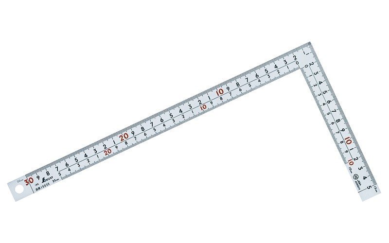 曲尺広ピタ  シルバー  ３０㎝  表裏同目  ８段目盛  ＪＩＳ