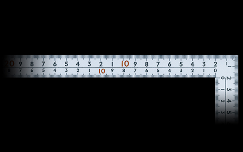 曲尺広ピタ  シルバー  ５０㎝  表裏同目  ８段目盛  ＪＩＳ