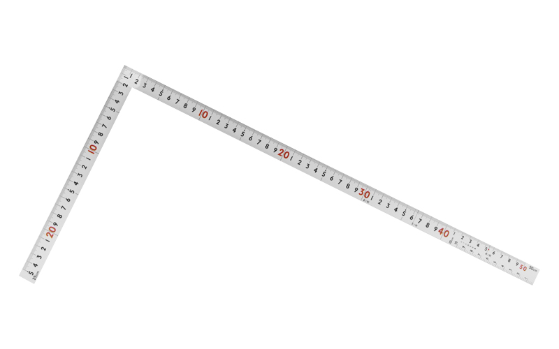 曲尺ツーバイフォー  シルバー  ２×４／５０㎝  併用目盛  １９㎜巾