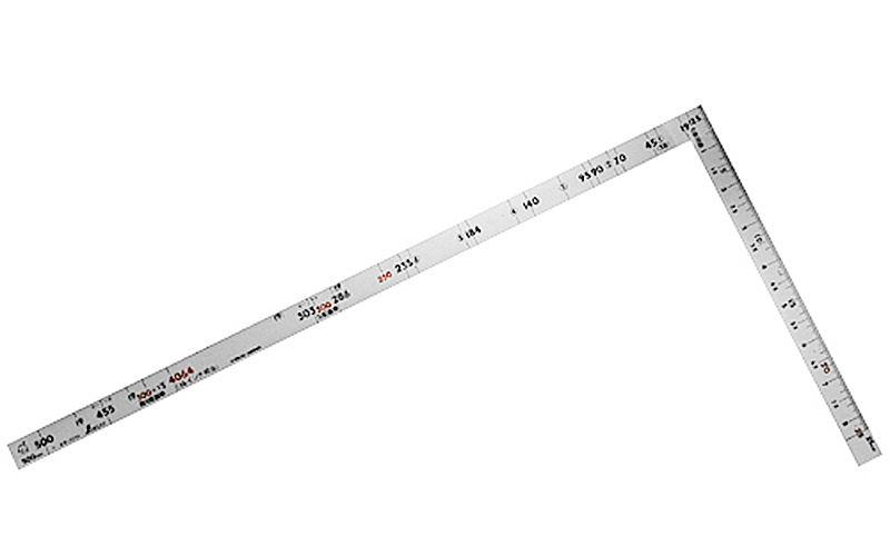 曲尺ツーバイフォー  シルバー  ２×４／１尺５寸  併用目盛１９㎜巾