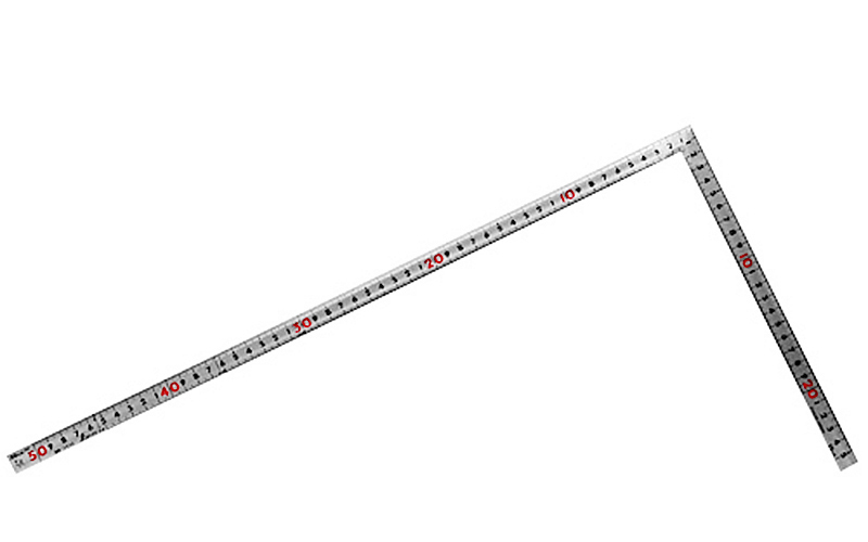 曲尺同厚  シルバー  ５０㎝／１尺５寸  併用目盛  名作