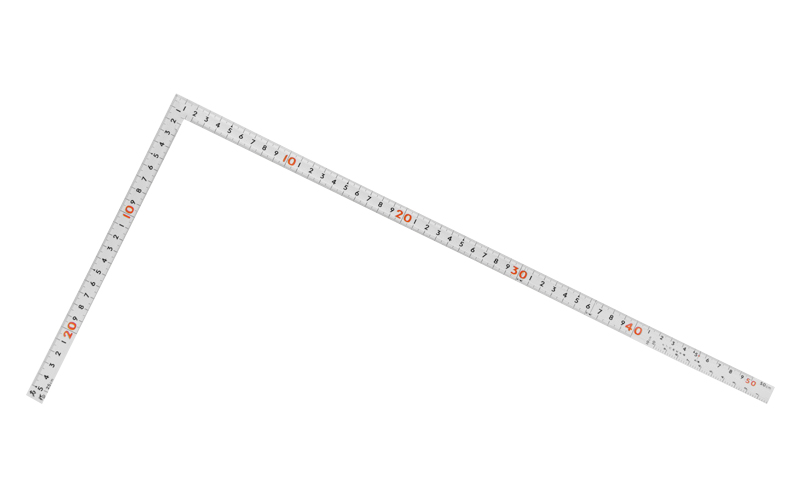 曲尺同厚  シルバー  １尺６寸／５０㎝  併用目盛  名作