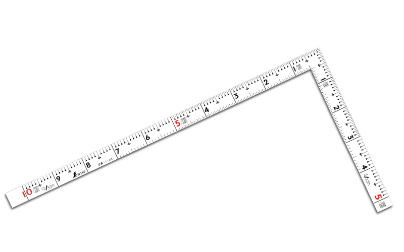 曲尺同厚  ホワイト  １尺／３０㎝併用目盛  名作