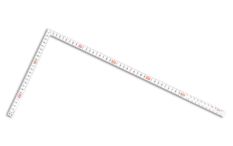 曲尺同厚  ホワイト  １尺６寸／５０㎝  併用目盛  名作
