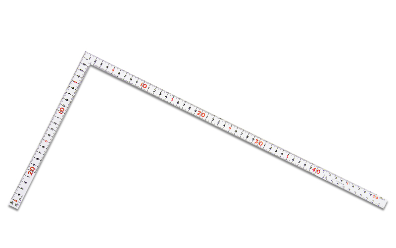曲尺同厚  ホワイト  １尺５寸／５０㎝  併用目盛  名作