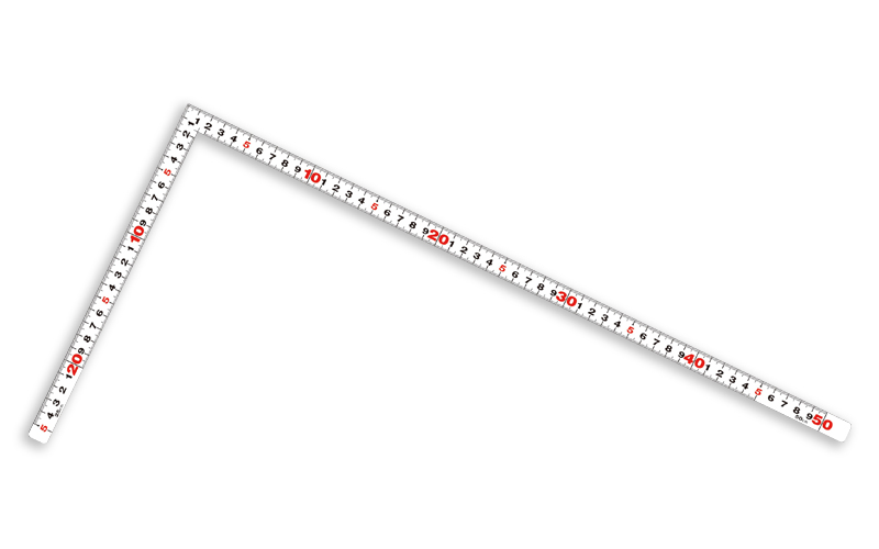 曲尺平ぴた  ホワイト  １尺５寸／５０㎝  併用目盛