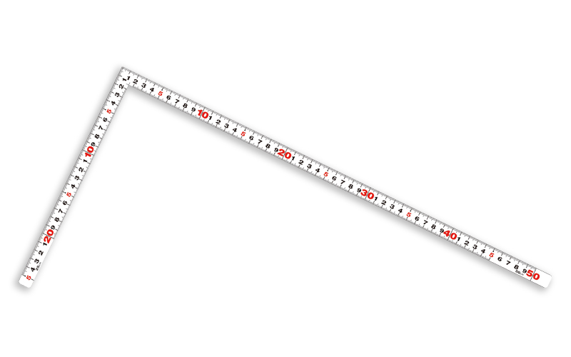 曲尺平ぴた  ホワイト  １尺６寸／５０㎝  併用目盛