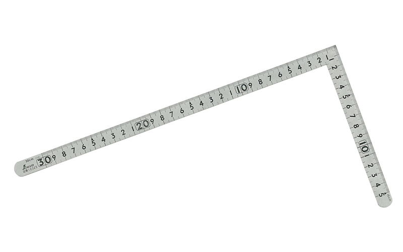 曲尺小型 平 ステン ３０×１５㎝ 表裏同目 - シンワ測定株式会社