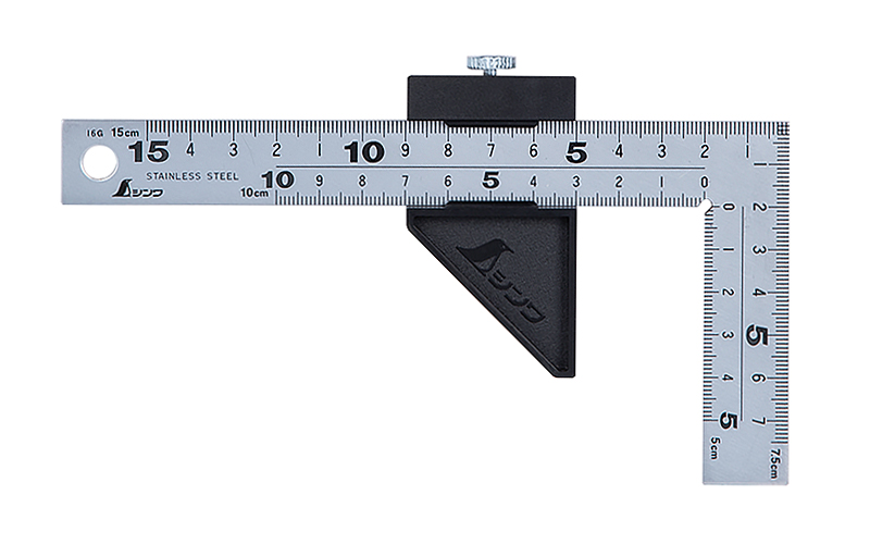 シンワ測定(Shinwa Sokutei) 直尺 シルバー ストッパー付き 15