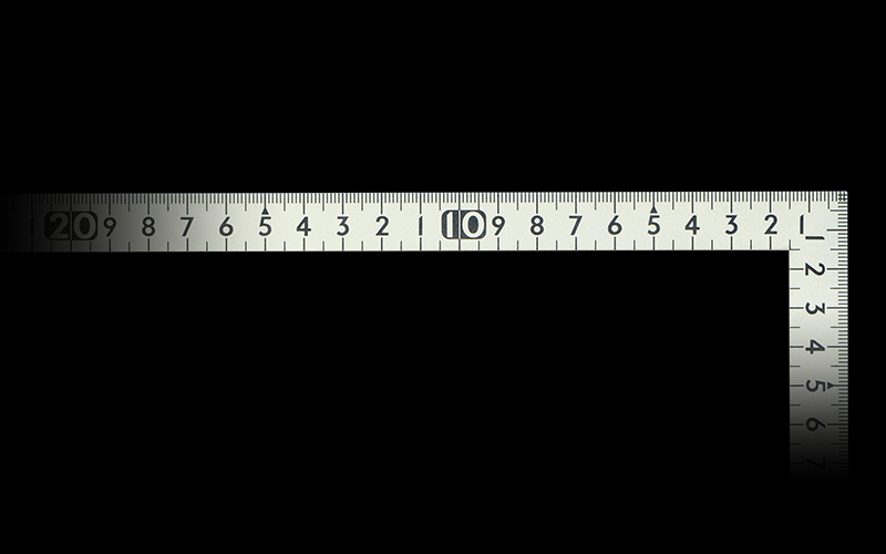 曲尺小型 ホワイトサンデー 白色 ３０×１５㎝ 裏面角目 黒目盛 - シンワ測定株式会社