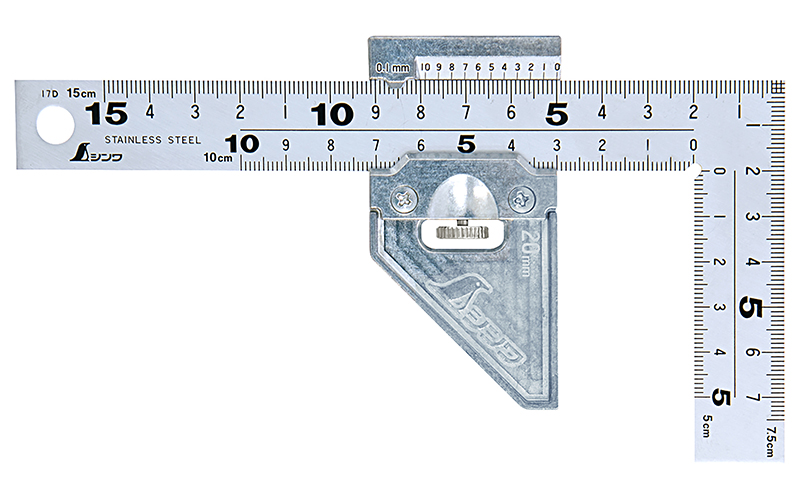 シンワ測定(Shinwa Sokutei) 直尺 シルバー ストッパー付き 15