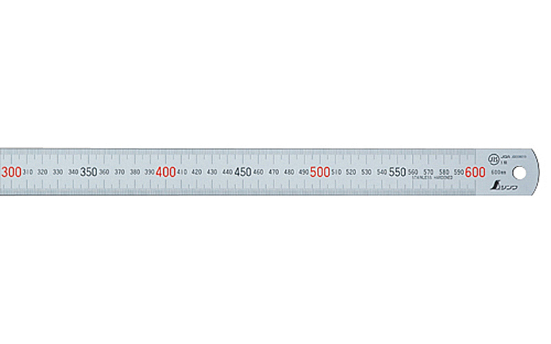 マグネチックスケール  シルバー  ６０㎝  赤数字入  マグネット付ＪＩＳ