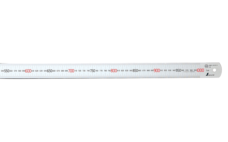 マグネチックスケール  シルバー  １ｍ  赤数字入  マグネット付ＪＩＳ