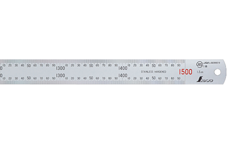 直尺  ステン  １．５ｍ  赤数字入  ＪＩＳ