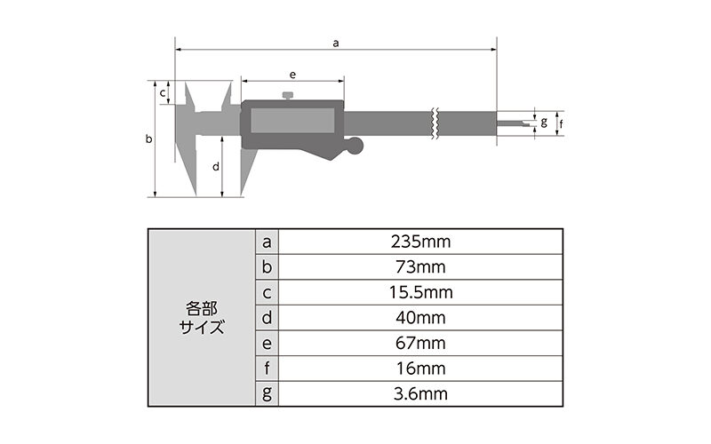 デジタルノギス　ポイント測定１５０㎜　防塵防水