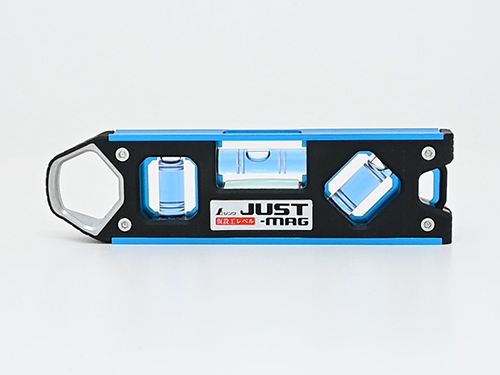 仮設工レベル JUST－MAG150㎜ ブルー マグネット付 - シンワ