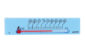温度計  プチサーモ  スクエア  よこ１３．５㎝  マグネット付  ブルーを表示