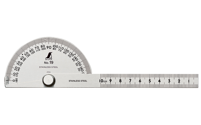 プロトラクター １９ ステンf９０ 竿目盛１０ シンワ測定株式会社