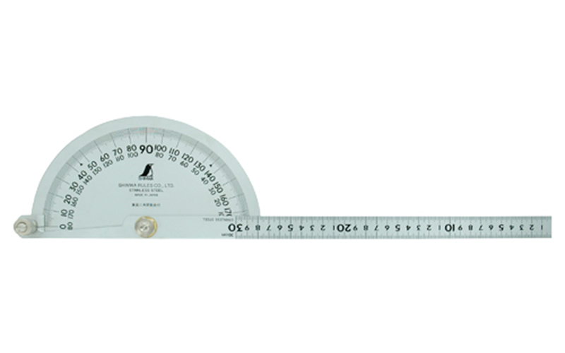 プロトラクター №３００ シルバーφ２１０ 竿目盛３０㎝ - シンワ測定