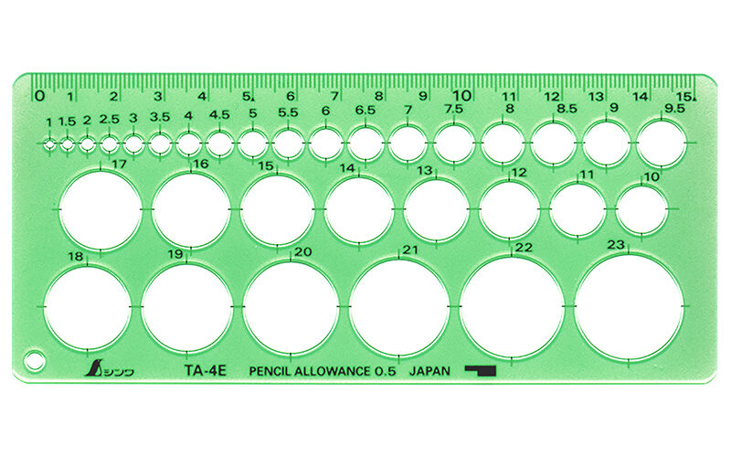 テンプレート  ＴＡ－４Ｅ  円定規  エッジ付（小）