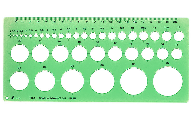 テンプレート ＴＢ－１ 円定規（中） - シンワ測定株式会社