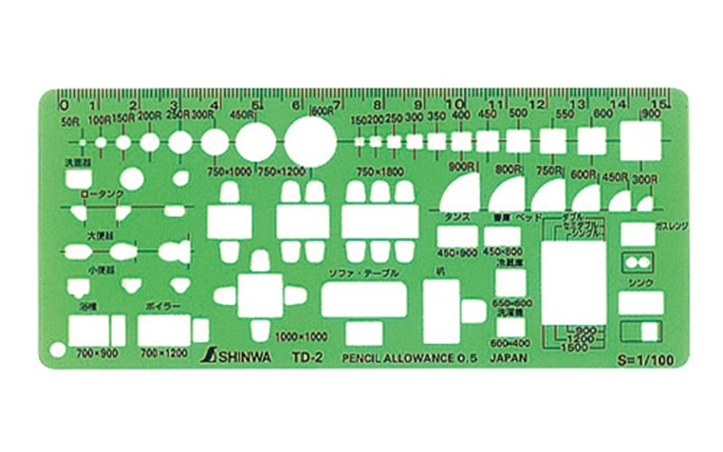 テンプレート  ＴＤ－２  家具記号定規（小）１／１００