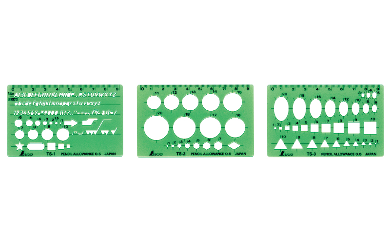 テンプレート  ＴＳ－Ａ  一般総合定規  カードタイプ  ３枚組