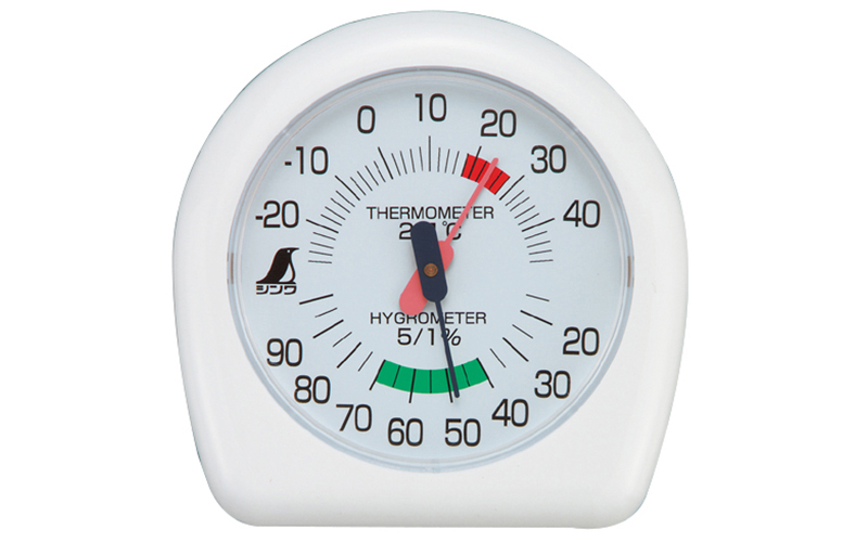 温湿度計  Ｐ－２  チャーミー  １２㎝  ホワイト