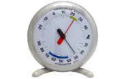 温湿度計  Ｑ－１  丸型  １５㎝  ライトグレー
