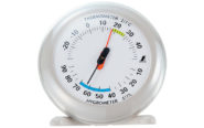 温湿度計  Ｑ－２  丸型  １０㎝  ライトグレー