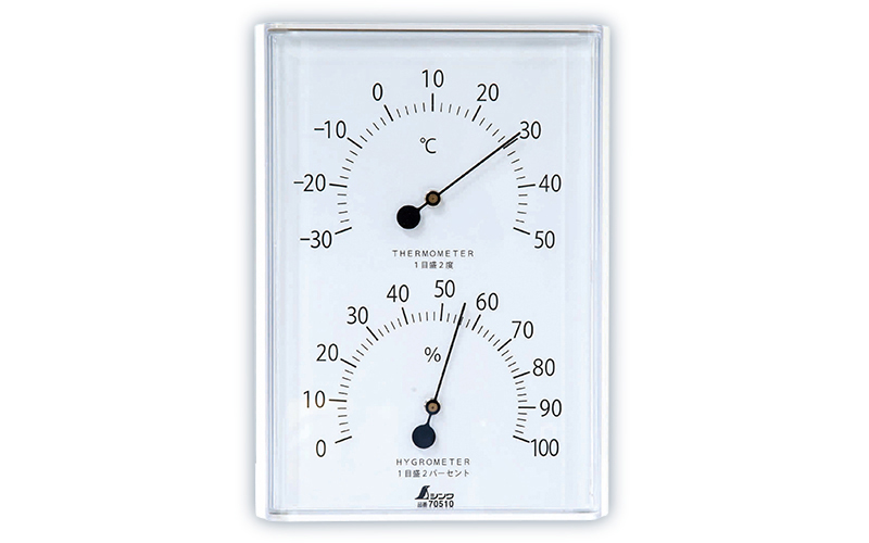 温湿度計 Ｗ－１ 角型 ホワイト - シンワ測定株式会社