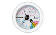 温湿度計  Ｆ－３Ｓ  熱中症注意  丸型  ６．５㎝  ホワイト