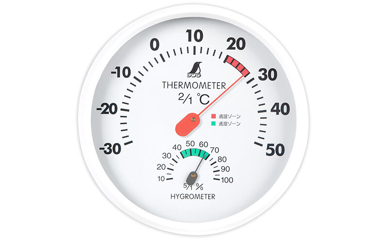 温湿度計　Ｆ　丸型　１５㎝ホワイト