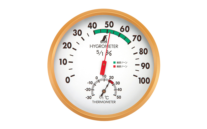 温湿度計 Ｇ 丸型 １５㎝ - シンワ測定株式会社