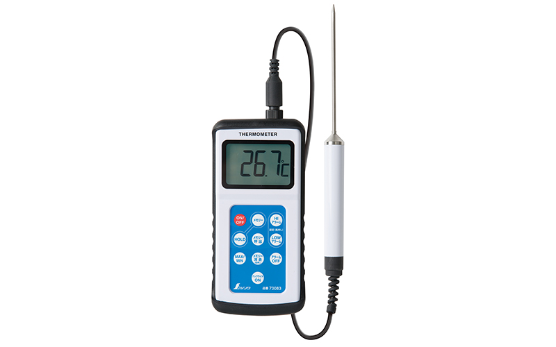 デジタル温度計 Ｈ－３ 最高・最低隔測式プローブ 防水型 - シンワ測定株式会社