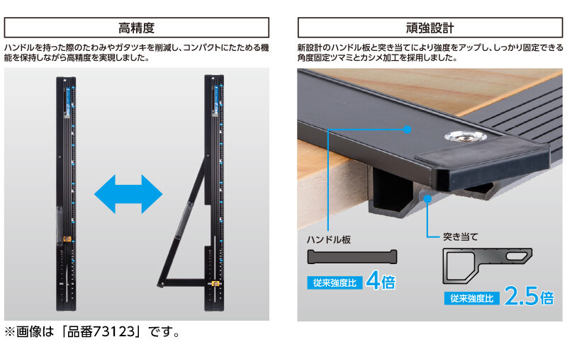 丸ノコガイド定規  たためるエルアングルＮｅｘｔ４５㎝  角度切断機能付