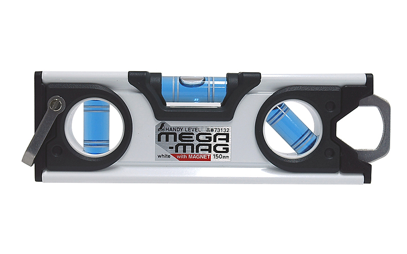 ハンディレベル  ＭＥＧＡ－ＭＡＧ１５０㎜  白  マグネット付