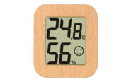 デジタル温湿度計  環境チェッカー  ミニ  木製  ライトブラウン