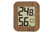 デジタル温湿度計  環境チェッカー  ミニ  木製  ダークブラウン