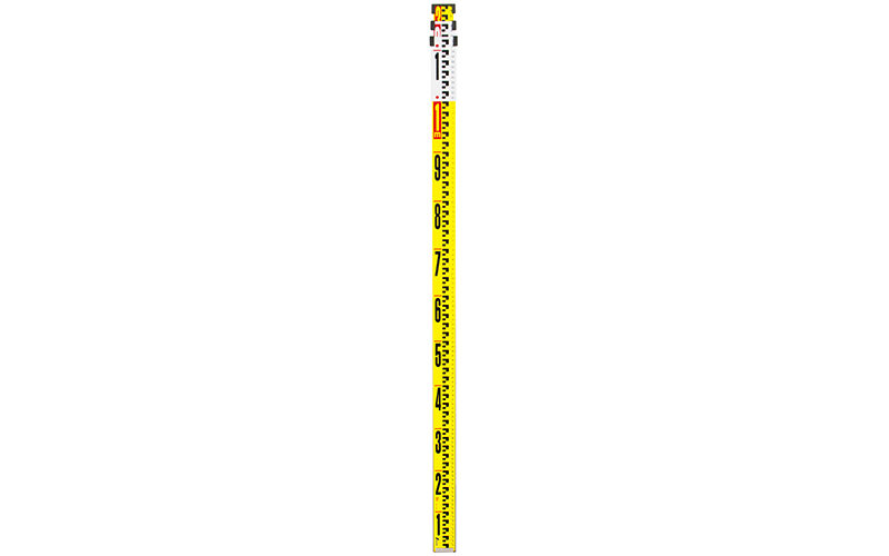 アルミスタッフ  Ⅱ  ３ｍ３段  表面１０㎜ピッチ  裏面１㎜ピッチ目盛付