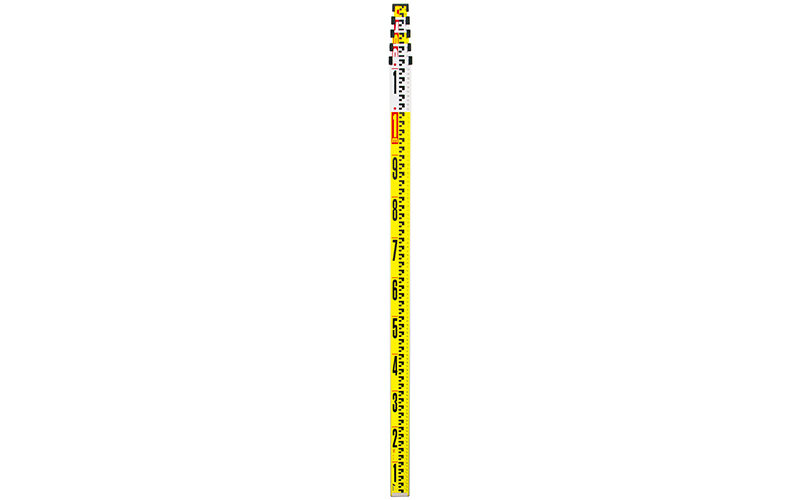 アルミスタッフ  Ⅱ  ５ｍ５段  表面１０㎜ピッチ  裏面１㎜ピッチ目盛付