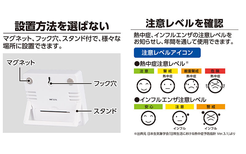 デジタル温湿度計　Ｃ　スモールホワイト