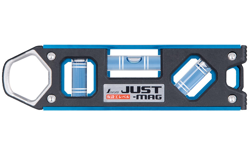 仮設工レベル　ＪＵＳＴ－ＭＡＧ１５０㎜　ブルー　マグネット付