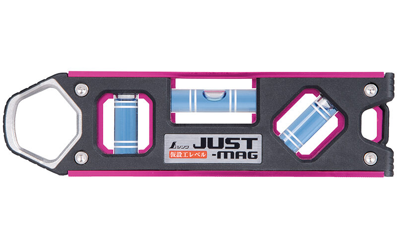 仮設工レベル　ＪＵＳＴ－ＭＡＧ１５０㎜　ピンク　マグネット付