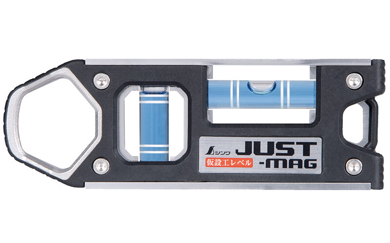 仮設工レベル　ＪＵＳＴ－ＭＡＧ１００㎜　シルバー　マグネット付