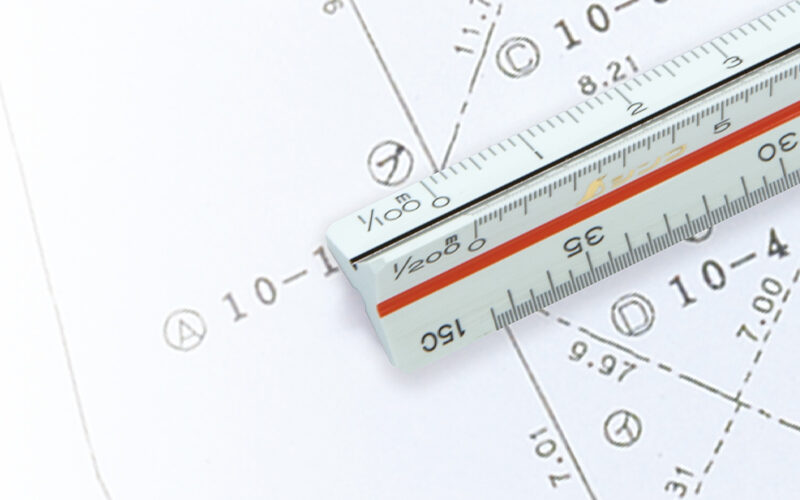 三角スケール　Ａ－１５　１５㎝　土地家屋調査士用　ＪＩＳ