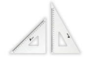 三角定規  アクリル製  ２４㎝  ２枚組