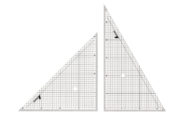 三角定規  アクリル製  ３０㎝  方眼目盛付  ２枚組