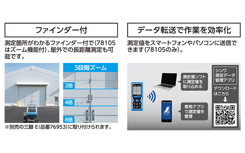 レーザー距離計Ｌ－Ｍｅａｓｕｒｅ１００　８倍ズームファインダーＤ転送
